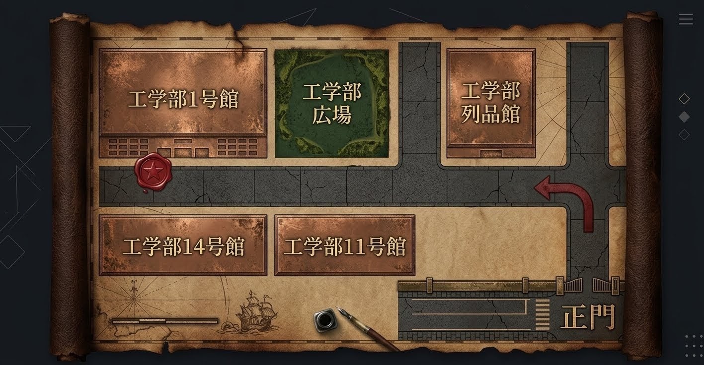 工学部14号館前A3 マップ